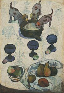Naturaleza muerta con tres cachorros de Paul Gauguin